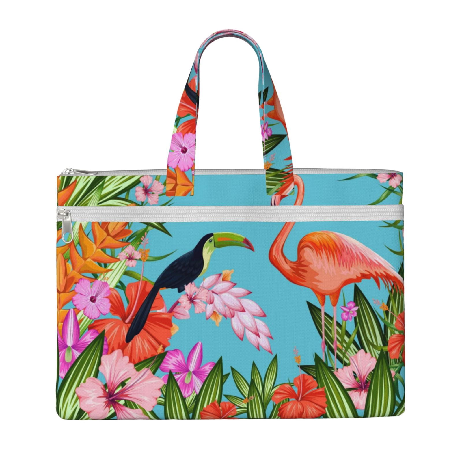 Flamingo Computer Case Pofeuu Tropical Jungle Flamingo Print Laptop Bag Carrying - Computer ...