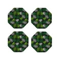 thumbnail image 1 of Pofeuu Tropical Leaves1 Print Coasters for Drinks, 4Pack PU Leather Coasters, Bar Drink Coasters for Tabletop Protection, Furniture from Damage-Octagon, 1 of 6