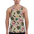 thumbnail image 1 of Pofeuu Tropical Mask Flamingo Print Men's Workout Tank Tops Sleeveless Muscle Gym Shirt Quick Dry-3X-Large, 1 of 7