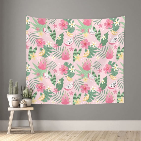 Pofeuu Tropical Pitaya Print Wall Tapestry Decoration Wall Hanging Tapestry 60 x 51 Inch