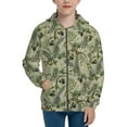 thumbnail image 1 of Pofeuu Tropical Plants Green Print Teenage Zipper Hoodie Sweatshirts Hooded Casual Jackets With Pocket For Boys Girls-Small, 1 of 6