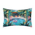 thumbnail image 1 of Pofeuu Tropical Poolside Relaxation Print Satin Pillowcase for Hair and Skin Pillow Cases, Silk Pillow Cases, Soft Cooling Pillow Covers, 20x30 Inches（Pillow core not included）, 1 of 7
