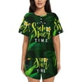thumbnail image 1 of Pofeuu Tropical Summer Vibes Print Women's Pajama Set Short/Shorts Soft Button PJs Elastic Drawstring Waist Sleepwear-3X-Large, 1 of 6