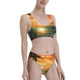 thumbnail image 1 of Pofeuu Tropical Sunset Paradise Print Womens Bathing Suits Modest High Waisted Bikini Sets Cute Halter 2 Piece Swim Suit, 1 of 7