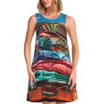 thumbnail image 1 of Pofeuu Tropical Vacation Essentials Print Women's Sleeveless Dress, Loose Fit Summer Dress, Casual Tank Dress for Women, 1 of 7