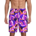 thumbnail image 1 of Pofeuu Tropics Leaf Print Men's Soft Woven Elastic Waistband Sleep Pajama Short-Large, 1 of 6