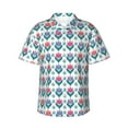 thumbnail image 1 of Pofeuu Tulips Flowers Print Hawaiian Shirt for Men Sleeves Casual Button Down Summer Beach Dress Shirts T-Shirts,Small, 1 of 7