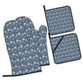 thumbnail image 1 of Pofeuu Tulips Flowers Print Oven Mitts and Pot Holders 4 pcs Set,High Heat Resistant 500 Degree Extra Thicken Long Kitchen Cotton Oven Glove for Cooking, 1 of 6