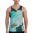 thumbnail image 1 of Pofeuu Turquoise Beach Kayaking Print Men's Workout Tank Tops Sleeveless Muscle Gym Shirt Quick Dry-XX-Large, 1 of 7