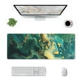 thumbnail image 1 of Pofeuu Turquoise Golden Swirl Print Desk Mat for Keyboard and Mouse，Computer Desk Matt for Desktop，Large Mouse Pad for Desk，Desk Pads on Top of Desks 12x31.5in, 1 of 8