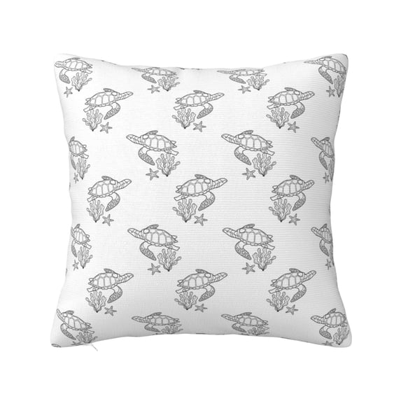 Pofeuu Turtle Print Double-sided plush pillowcase Square Throw Pillow Covers Pillows Cover for Living Room Bedroom Sofa Couch Cushion Cover(No pillow core)-12"x12"