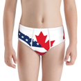 thumbnail image 1 of Pofeuu USA Canada Flag Print Boy's Briefs Toddler Boys' Underwear, Organic Cotton, Comfort Briefs-Small, 1 of 7