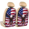 thumbnail image 1 of Pofeuu USA Eagle with Spread Wings Print 2 Pack PU Leather Kick Mat Back Seat Protector, Universal Car Seat Back Organizer, Waterproof Backseat Protector For Most Car, 1 of 8
