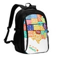 thumbnail image 1 of Pofeuu USA MAP Print Storage Laptop Backpack with USB Charging Port[Water Resistant] College Computer Bookbag Fits, 1 of 7