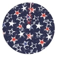 thumbnail image 1 of Pofeuu USA Stars Print Christmas Tree Skirt, Merry Christmas Skirt Xmas Tree Ornaments for Xmas Holiday Party Decorations-30", 1 of 7