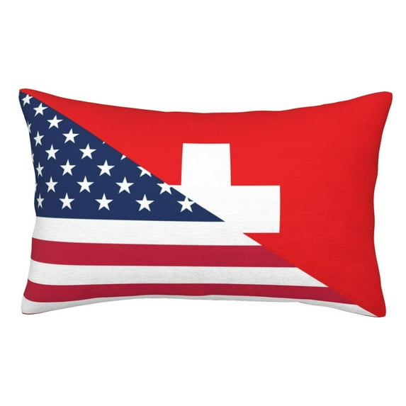 Pofeuu USA Switzerland Print Polyester Microfiber Plush Pillowcases, Super Soft and Cozy Pillow Case Covers with Envelop Closure(Pillow core not included)-20"x30"
