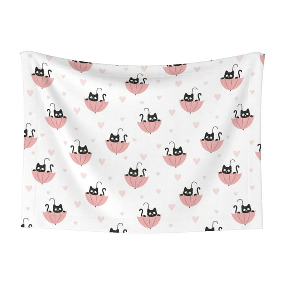 Pofeuu Umbrella Cat Print Puppy Blanket,Dog Blankets,Pet Blanket Cozy Cat Blankets for Indoor Cats, Fuzzy Pet Blanket for Kitten Doggy Dog Blankets-Medium