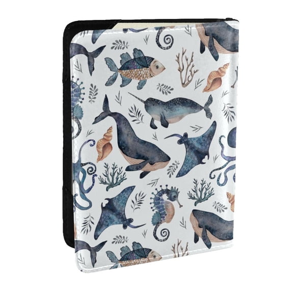 Pofeuu Underwater Animals 1 Print Travel Document Organizer Passport Holder Men Women for Family (6.5 in x 4.5 in),Wallet Holder Credit Card Clutch Bag Case
