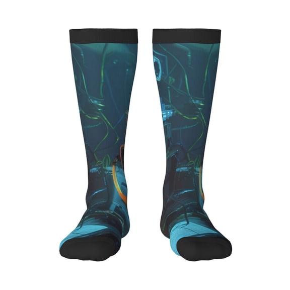 Pofeuu Underwater Office Diver Print Stockings, Adult Running Hiking Socks for Youth and Adult