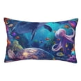 thumbnail image 1 of Pofeuu Underwater Turtle Dolphin Octopus Print Polyester Microfiber Plush Pillowcases, Super Soft and Cozy Pillow Case Covers with Envelop Closure（Pillow core not included）-20"x30", 1 of 6