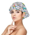 thumbnail image 1 of Pofeuu Unicorn DoingYoga Print Silk Bonnet for Sleeping, Satin Hair Bonnets, Soft Elastic Band Silk Sleep Cap, Hair Wrap, 1 of 6