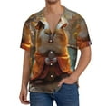 thumbnail image 1 of Pofeuu Valley Meditating Guinea Pig Print Mens Casual Short Sleeve Shirts Beach Summer Spread Collar Pocket Tops Men's Casual Short-sleeved Shirt-Large, 1 of 5