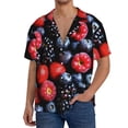 thumbnail image 1 of Pofeuu Variety Of Fruits And Berries Print Mens Casual Short Sleeve Shirts Beach Summer Spread Collar Pocket Tops Men's Casual Short-sleeved Shirt-3X-Large, 1 of 5