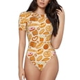 thumbnail image 1 of Pofeuu Various Bread Print Short Sleeve Body Suits Women Round Neck Bodysuits for Women Onesie Adult Set Body Suit-X-Large, 1 of 7