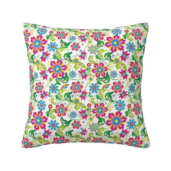 Pofeuu Vector Mexican Otomi Style Bright Print Double-sided plush pillowcase Square Throw Pillow Covers Pillows Cover for Living Room Bedroom Sofa Couch Cushion Cover(No pillow core)-26"x26"