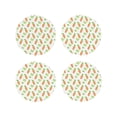 thumbnail image 1 of Pofeuu Vegan Fruit Carrot Print Coasters for Drinks, 4Pack PU Leather Coasters, Bar Drink Coasters for Tabletop Protection, Furniture from Damage-Round Shape, 1 of 6