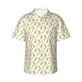 thumbnail image 1 of Pofeuu Vegan Fruit Carrot Print Hawaiian Shirt for Men Sleeves Casual Button Down Summer Beach Dress Shirts T-Shirts,XX-Large, 1 of 7