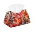 thumbnail image 1 of Pofeuu Vibrant Floral Collage Portrait Print Tissue Box Cover, Modern Decorative PU Leather Rectangular Tissue Box Case Organizer Holder for Vanity Countertop, Night Stands, Livingroom, 1 of 7