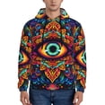 thumbnail image 1 of Pofeuu Vibrant Psychedelic Eye Print Mens Casual Hooded Collar Drawstring Hoodies Pullover Sweatshirts Casual Long Sleeve Shirts-4X-Large, 1 of 7