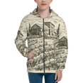 thumbnail image 1 of Pofeuu Vineyard Landscape Print Teenage Zipper Hoodie Sweatshirts Hooded Casual Jackets With Pocket For Boys Girls-Medium, 1 of 6
