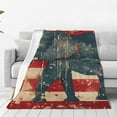 thumbnail image 1 of Pofeuu Vintage American Flag Elephant Print Ultra-Soft Micro Fleece Blanket,for Bed Or Sofa,All Season Throw Blankets Flannel Blanket-60"x50", 1 of 7