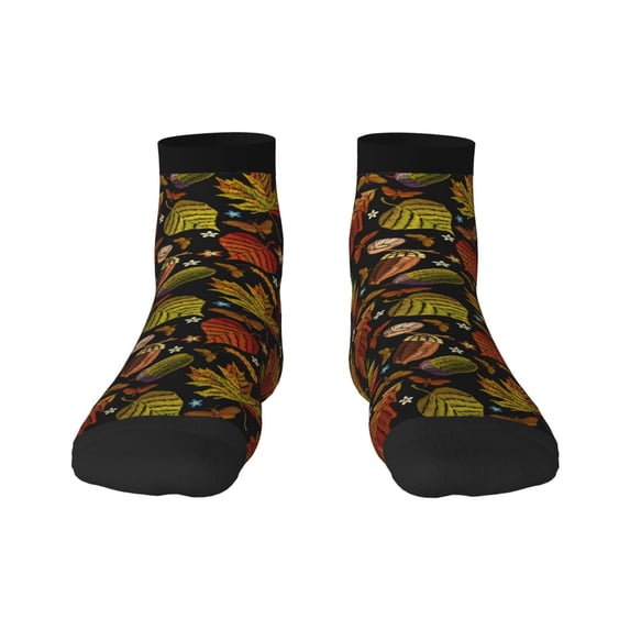 Pofeuu Vintage Autumn Plants Butterfly Print 30cm Socks, Adult Running Hiking Socks for Youth and Adult