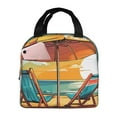 thumbnail image 1 of Pofeuu Vintage Beach Sunset Print Lunch Bag Lunch Box Insulated Lunch Bag Adult Lunch Box for Men and Women, 1 of 8