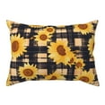 thumbnail image 1 of Pofeuu Vintage Black White Plaid Sunflowe Print Queen Pillow Cases,Pillowcases with Envelope Closure, Wrinkle, Fade and Stain Resistant Pillow Covers-20x26in（No pillow core）, 1 of 7