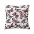 thumbnail image 1 of Pofeuu Vintage Butterflies Print Double-sided plush pillowcase Square Throw Pillow Covers Pillows Cover for Living Room Bedroom Sofa Couch Cushion Cover（No pillow core）-16"x16", 1 of 7