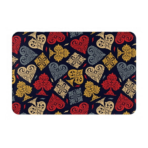 Pofeuu Vintage Card Print Flannel Doormats Rug16"x24"Rug Washable Doormats Indoor Outdoor Rugs for Layered Front Door Mats, Porch, Kitchen, Entryway