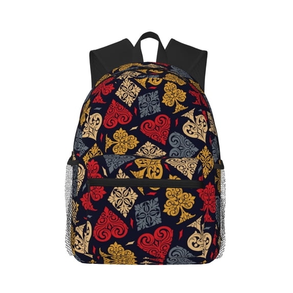 Pofeuu Vintage Card Print Laptop Backpack Travel Canvas Backpack for School Lightweight and Comfortable Backpack College Backpack Schoolbag