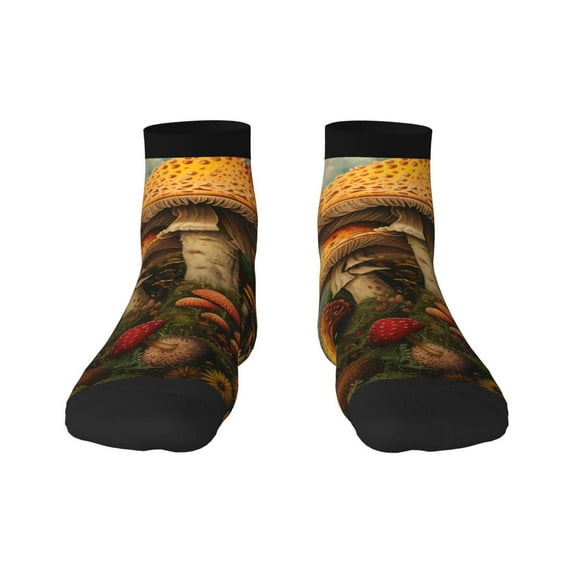 Pofeuu Vintage Cloud Mushroom Print 30cm Socks, Adult Running Hiking Socks for Youth and Adult