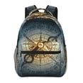 thumbnail image 1 of Pofeuu Vintage Compass Print Backpack for Men and Women - Basic Bookbag Casual Daypack Backpacks for College Work Travel-One Size, 1 of 5