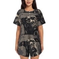 thumbnail image 1 of Pofeuu Vintage Dog Illustration Print Women's Pajama Set Short/Shorts Soft Button PJs Elastic Drawstring Waist Sleepwear-Medium, 1 of 6