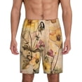 thumbnail image 1 of Pofeuu Vintage Floral Butterfly Collage Print Men's Soft Woven Elastic Waistband Sleep Pajama Short-Medium, 1 of 6