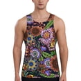 thumbnail image 1 of Pofeuu Vintage Floral Print Men's Workout Tank Tops Sleeveless Muscle Gym Shirt Quick Dry-4X-Large, 1 of 7