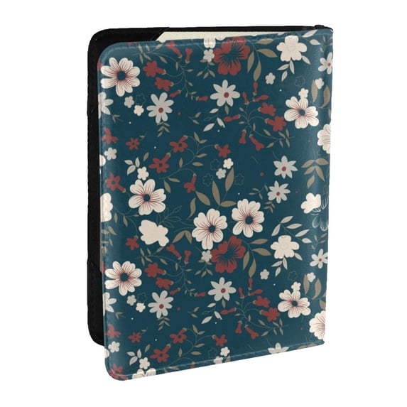 Pofeuu Vintage Floral Print Travel Document Organizer Passport Holder Men Women for Family (6.5 in x 4.5 in),Wallet Holder Credit Card Clutch Bag Case