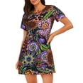 thumbnail image 1 of Pofeuu Vintage Floral Print Women's Loose Fit Short Sleeve Nightgown, Comfortable Sleep Dress for Women, Casual Lounge Sleepwear, Soft Cotton Sleep Dress, 1 of 6