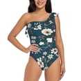 thumbnail image 1 of Pofeuu Vintage Floral Print Women's One Piece Swimsuits One Shoulder Swimwear Asymmetric Ruffle Monokinis Bathing Suits-Small, 1 of 6