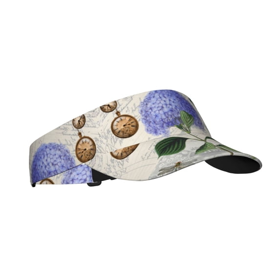 Pofeuu Vintage Flower Print Sunscreen Visor Cap Adjustable Sport Empty Top Baseball Sun Cap for Men Women Sports Outdoor Headwear